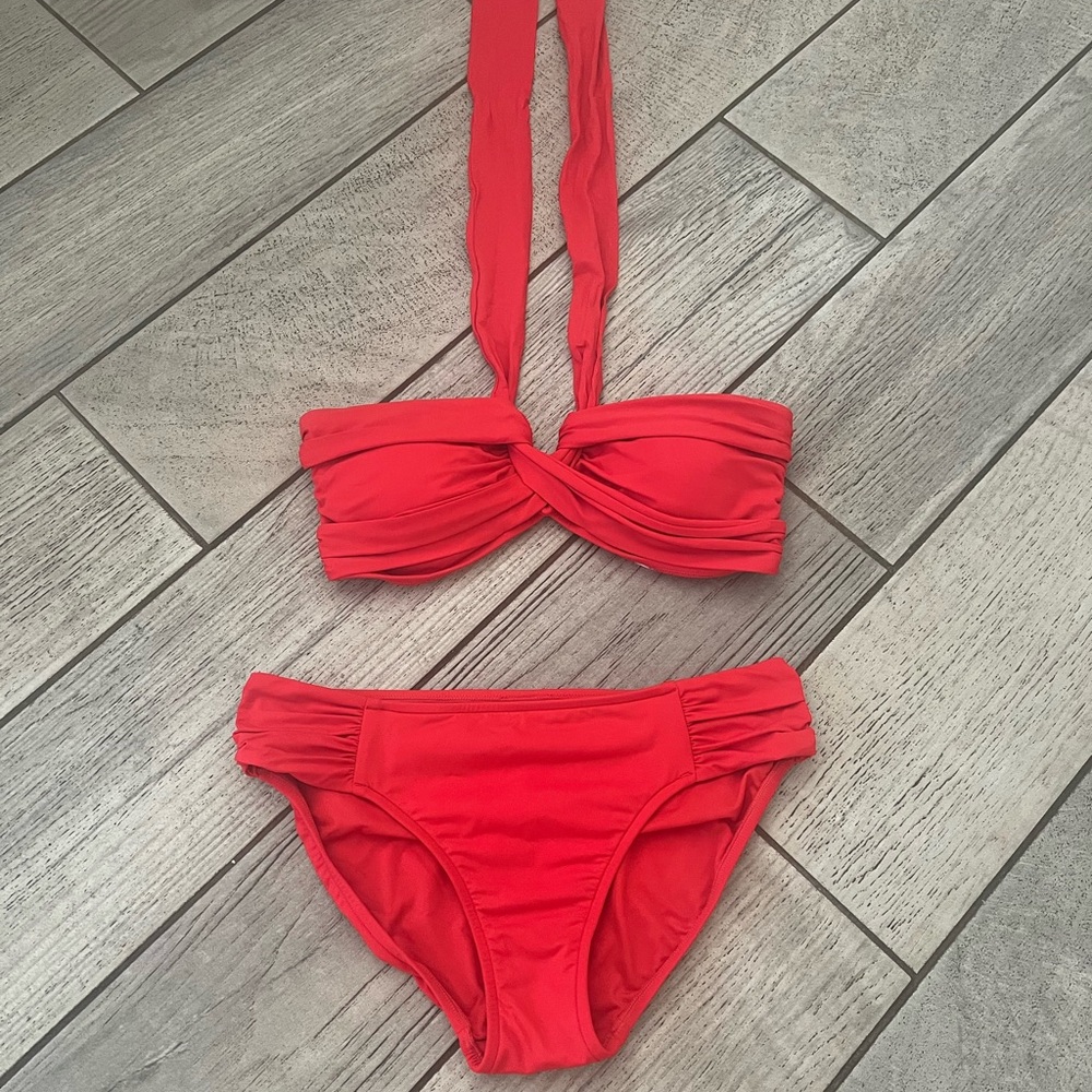 Seafolly Australia Vibrant Red Bikini Set.